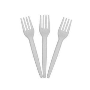 GARFOS PLÁSTICOS DESCARTÁVEIS BRANCO SOBREMESA COM 50 MEXA BEM