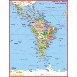 MAPA AMERICA LATINA POLÍTICO E RODOVÍARIO MULTIMAPAS