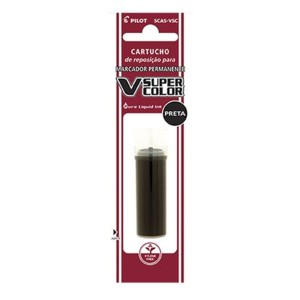 REFIL PARA PINCEL ATÔMICO PERMANENTE V SUPER COLOR PRETO PILOT