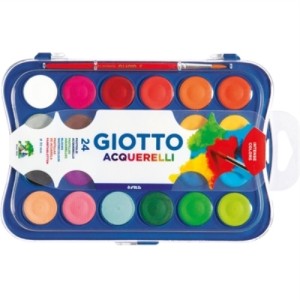 AQUARELA EM PASTILHA 24 COES+PINCEL GIOTTO