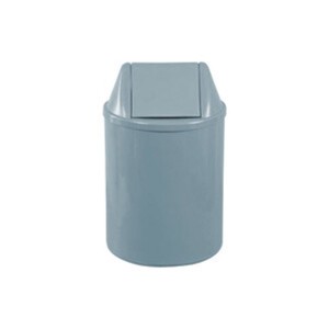 LIXEIRA PLÁSTICA TAMPA VAI E VEM CINZA 29CM REF.EB9A JSN