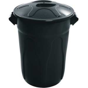 CESTO DE LIXO PLÁSTICO 60LTS PRETO COM TAMPA CR60 JSN