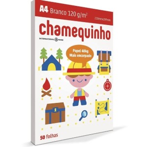 SULFITE A4 BRANCO 120G 50 FOLHAS CHAMEQUINHO