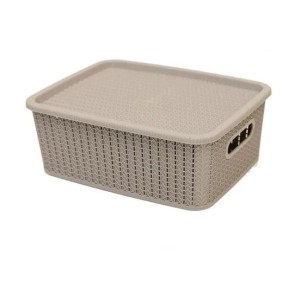 CAIXA ORGANIZADORA RATTAN 12,5L 38x29,5x14,5 CINZA CONCRETO SÃO BERNARDO