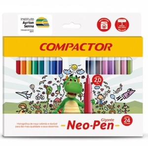 CANETINHAS HIDROGRÁFICAS NEO-PEN COM 24 CORES COMPACTOR