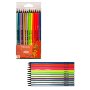 LÁPIS 12 CORES (6 NEON + 6 METAL) 72107 LEO&LEO JOCAR