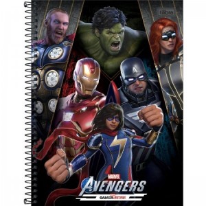 CADERNO 160FLS 10 MATÉRIAS UNIVERSITÁRIO CAPA DURA ESPIRAL AVENGERS TILIBRA