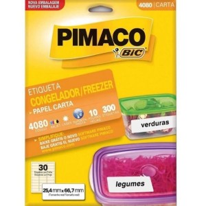 ETIQUETA 4080 CONGELADOR 25,4x66,7MM 10FLS 30 POR FOLHA PIMACO