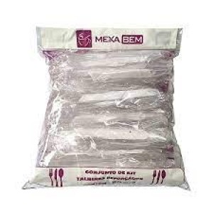 TALHERES DESCARTÁVEIS INDIVIDUAIS PARA REFEIÇÃO COM 50 KITS MEXABEM