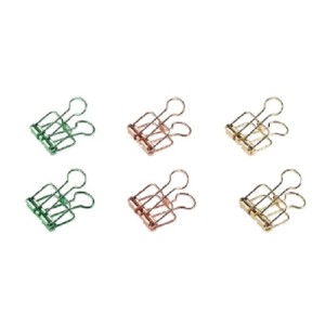 BINDER CLIPS HOLIC MINERAL COM 6 UNIDADES TRIS