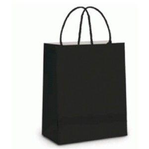SACOLA DE PAPEL PRETA 24 X 10,5 X 27 CM REF.141 ZAGAROLLO