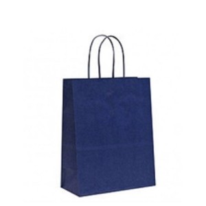 SACOLA DE PAPEL AZUL MARINHO 24 X 10,5 X 33 CM REF.115 ZAGAROLLO