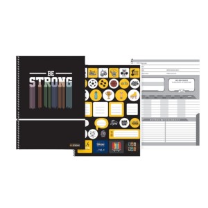 CADERNO 160FLS 10 MATÉRIAS UNIVERSITÁRIO CAPA DURA ESPIRAL BE STRONG SÃO DOMINGOS