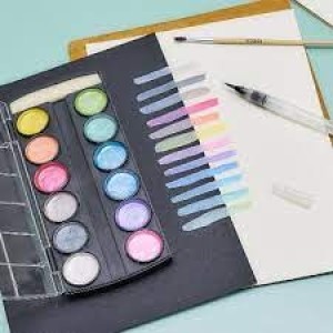 AQUARELA CORES METÁLICAS COM 12 CORES LEONORA