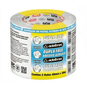 FITA DUPLA FACE PP TRANSPARENTE 48MM X 30M REF.430 ADELBRAS