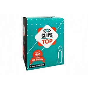 CAIXA DE CLIPS METÁLICOS 4/0 COM 400 UNIDADES TOP CLIPS