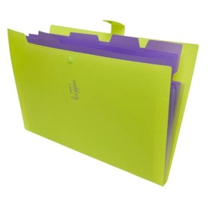 PASTA SANFONADA A4 5 DIVISÓRIAS CORES NEON POLIBRAS