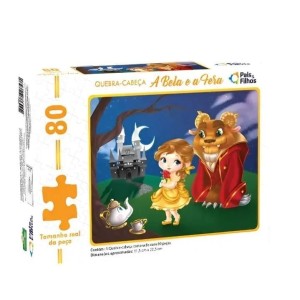 QUEBRA-CABEÇA 80 PEÇAS A BELA E A FERA REF.2854 PAIS & FILHOS