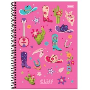CADERNO 1/4 160FLS CAPA DURA ESPIRAL CLIFF FEMININO FORONI