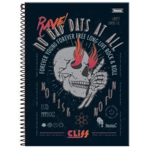 CADERNO 1/4 80FLS CAPA DURA ESPIRAL CLIFF MASCULINO FORONI
