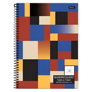 CADERNO 80FLS 1,0x1,0 QUADRICULADO UNIVERSITÁRIO CAPA DURA ESPIRAL FORONI