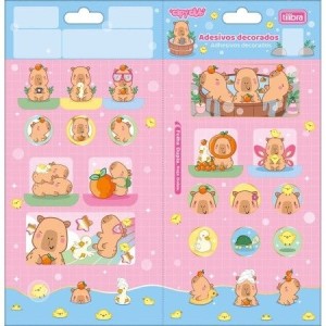 CARTELA DE ADESIVOS DECORADOS CAPYCLUB TILIBRA