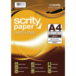 PAPEL KRAFT NATURAL A4 120G 50FLS SCRITY