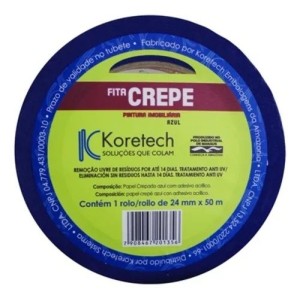 FITA CREPE 24MMX50M AZUL PINTURA IMOBILIARIA KORETECH 